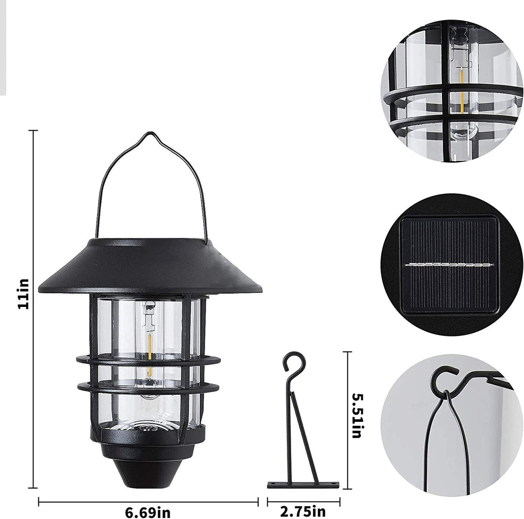 Samtidig Retro Sol Vannavstøtende Aluminium Glass Lantern Sylinder 1-Lys Hengende Vegglampe For Utendørs Patio | Luvikno