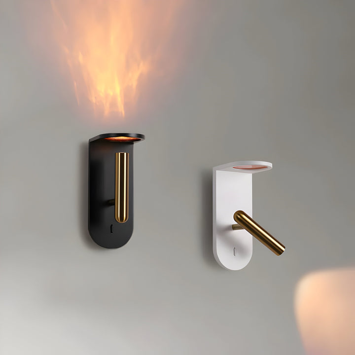 Justerbar nordisk LED-vegglampe med flammeeffekt Luvikno
