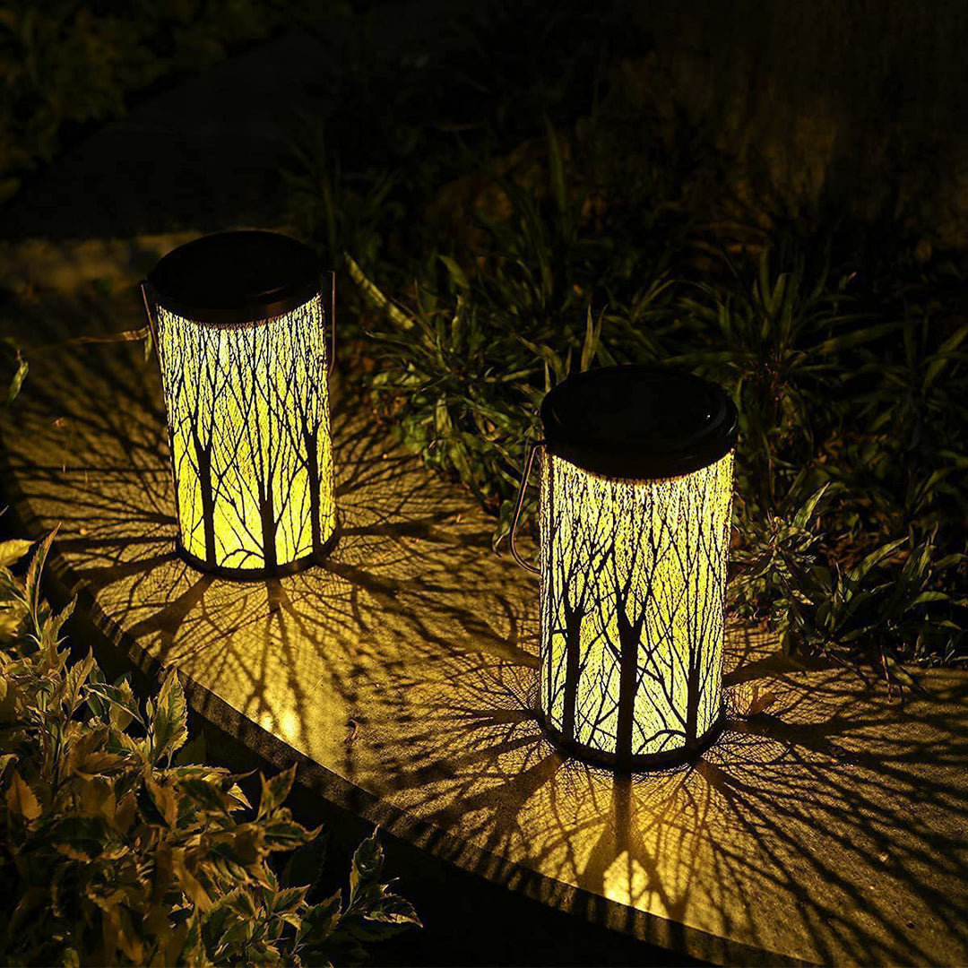 Moderne Art Deco Sol Sylinder Skjelett Lantern Jern LED Utendørs Landskapslys For Hage | Luvikno