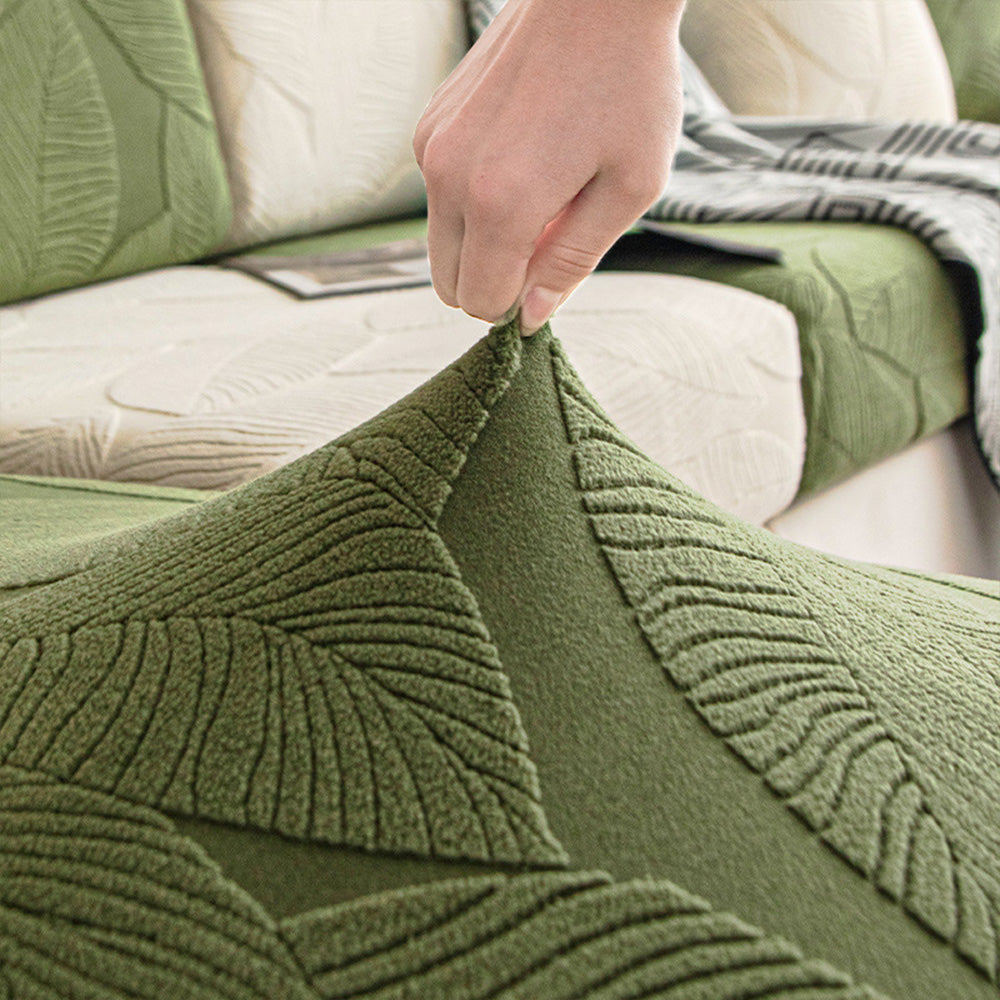Moderne Leaf Jacquard Vanntett Anti-Ripe Sofa Dekken | Luvikno