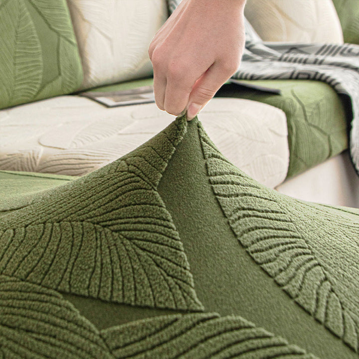 Moderne Leaf Jacquard Vanntett Anti-Ripe Sofa Dekken | Luvikno