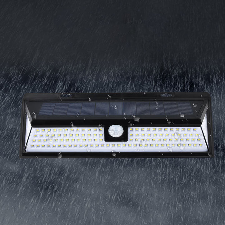 Moderne svart rektangulær menneskelig sensor solvarmvanntett utendørs hage LED vegglampe | Luvikno