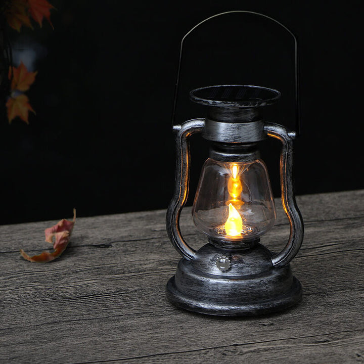 Solar Retro Kerosene Lampe Hest Lampe LED Utendørs Hage Patio Dekorasjon Bærbar Flamme Stearinlys Lys | Luvikno