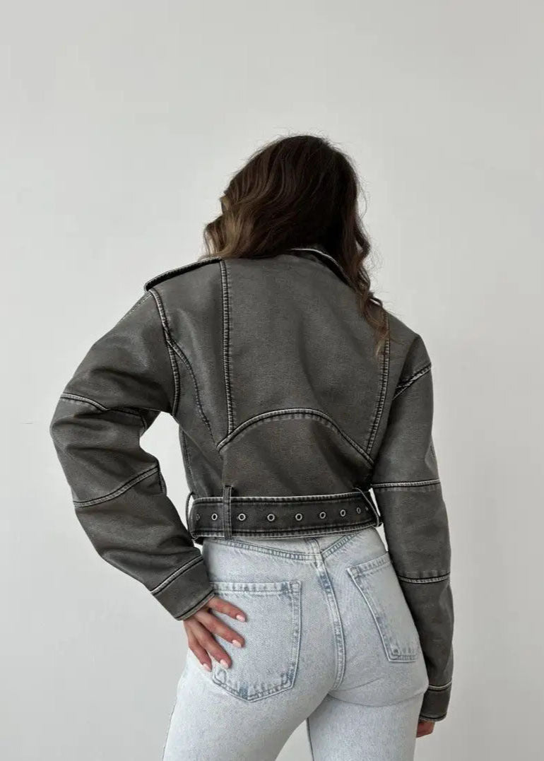 Luvik | Kunstlær Motorsykkelkåpe – Vintage Biker -stil