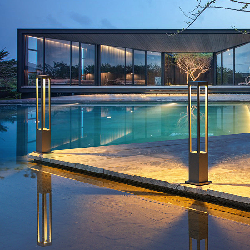 Moderne Minimalistisk Vanntett Sylinder Firkantet Aluminium LED Landskapslys For Hage | Luvikno