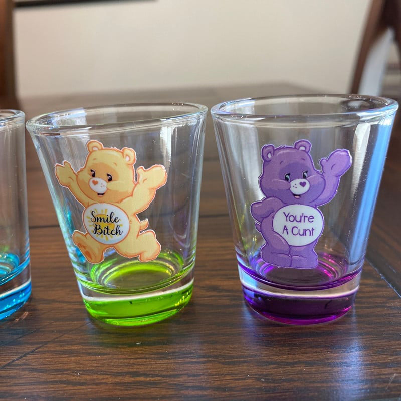 Swear Bears Shot Glasses Set, 6 Pieces | Luvikno