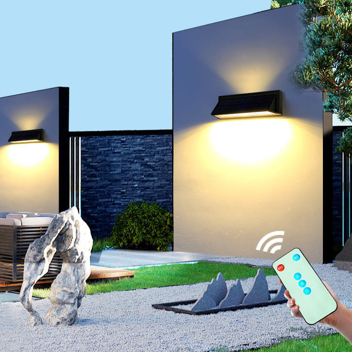 Utendørs solbelyst vanntett rektangulær skrå LED terrassevegglampe | Luvikno