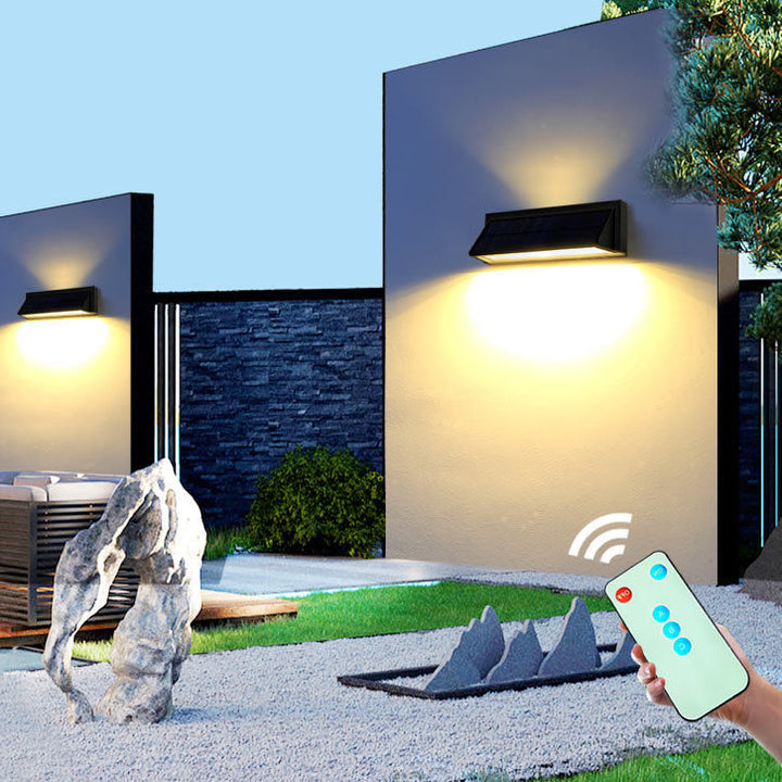 Utendørs solbelyst vanntett rektangulær skrå LED terrassevegglampe | Luvikno