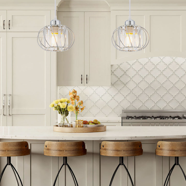 Pendellampe svart glass kule taklampe Luvikno