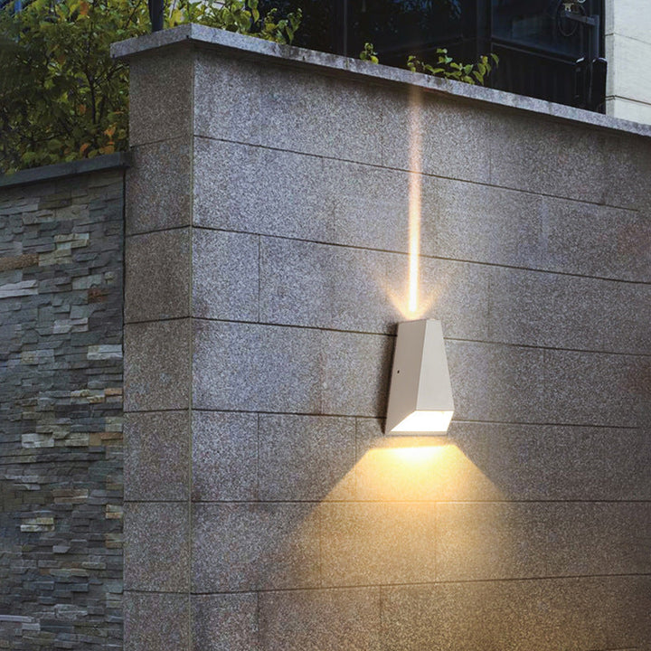 Utendørs moderne søylegeometri LED vanntett vegglampe | Luvikno