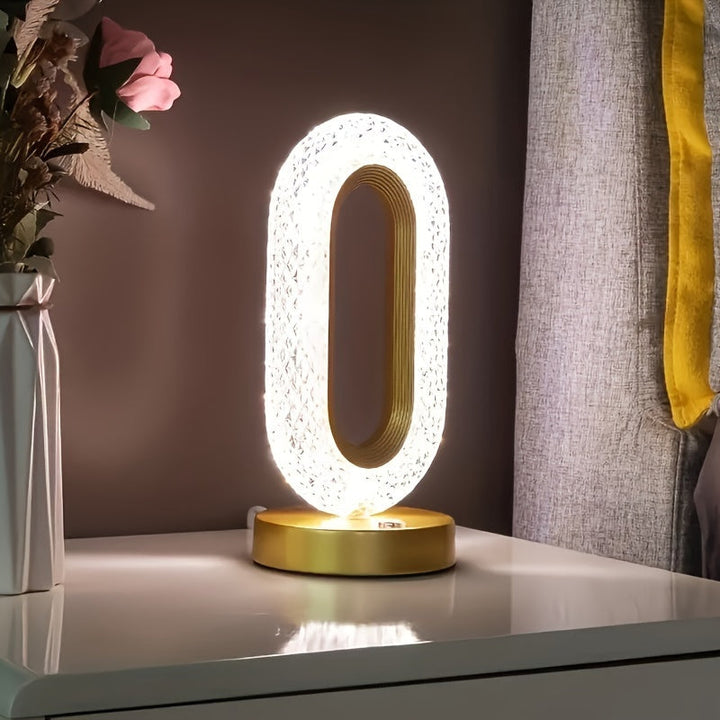 LuxeGlow – Elegant Oval Crystal Table Lamp Luvikno