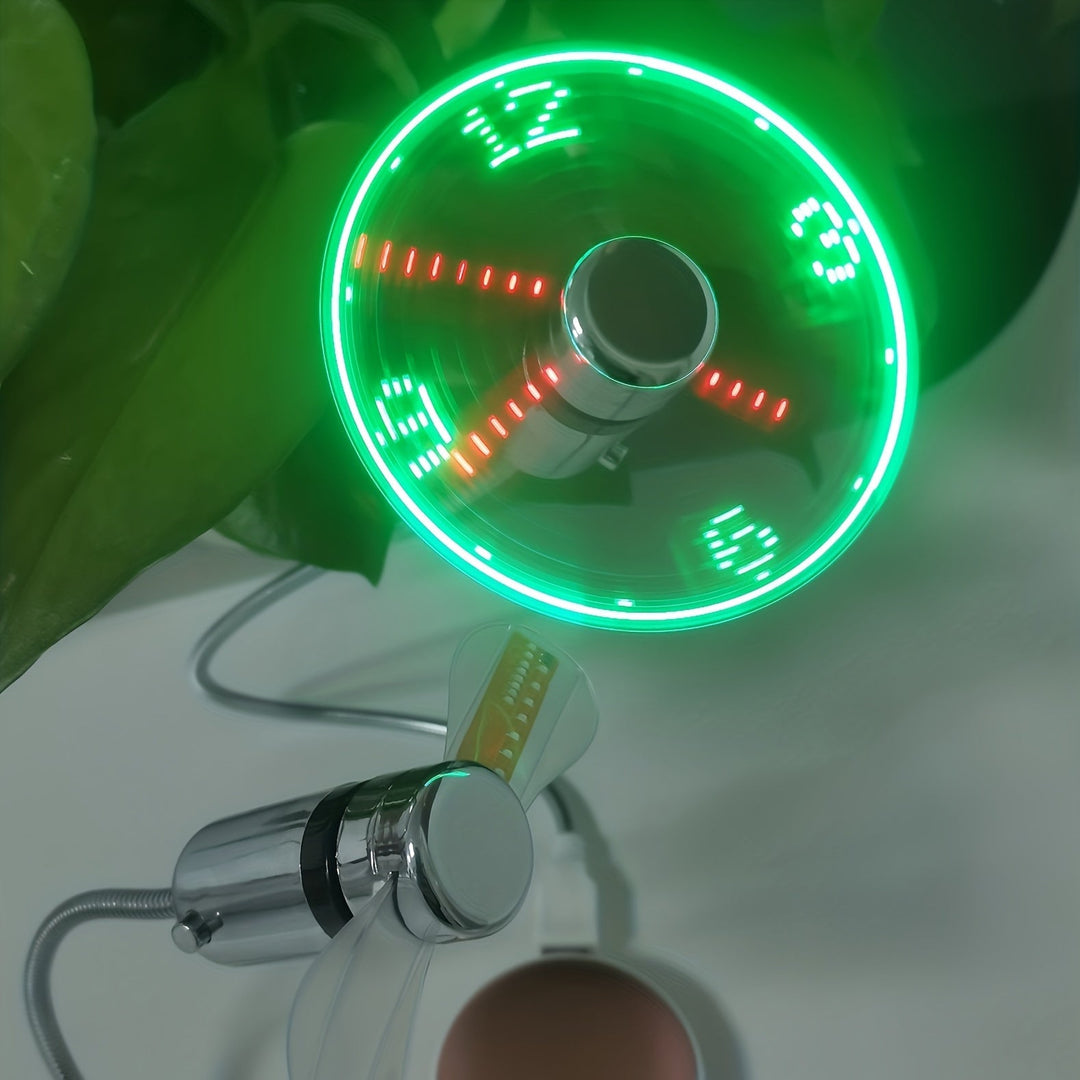USB skrivebordsvifte med LED klokkevisning | Luvikno