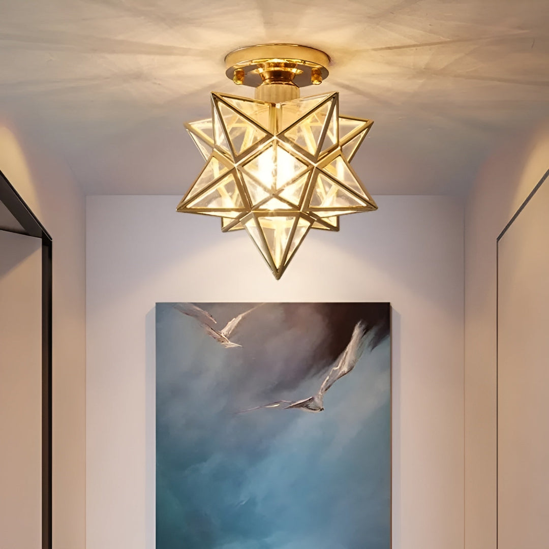 HaloStar Light - Elegant LED Taklampe med Stjerner | Luvikno