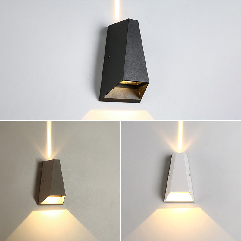 Utendørs moderne søylegeometri LED vanntett vegglampe | Luvikno