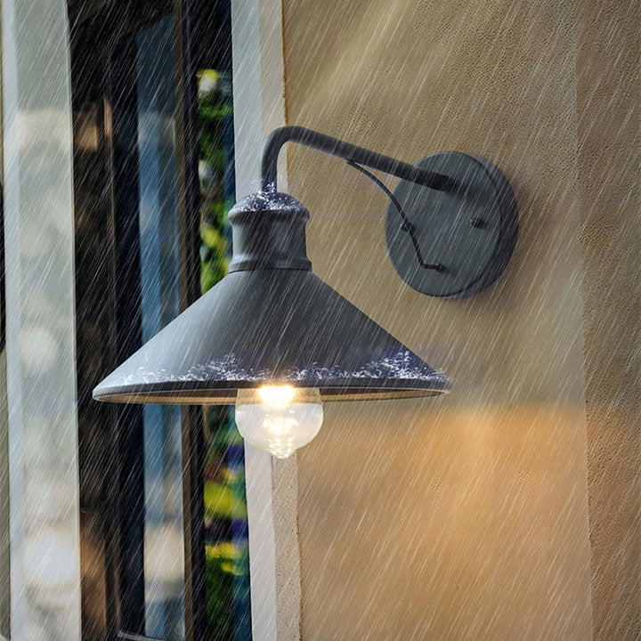 Moderne Minimalistisk Kjegle Jern 1-Lys Vegglampe For Utendørs Patio | Luvikno