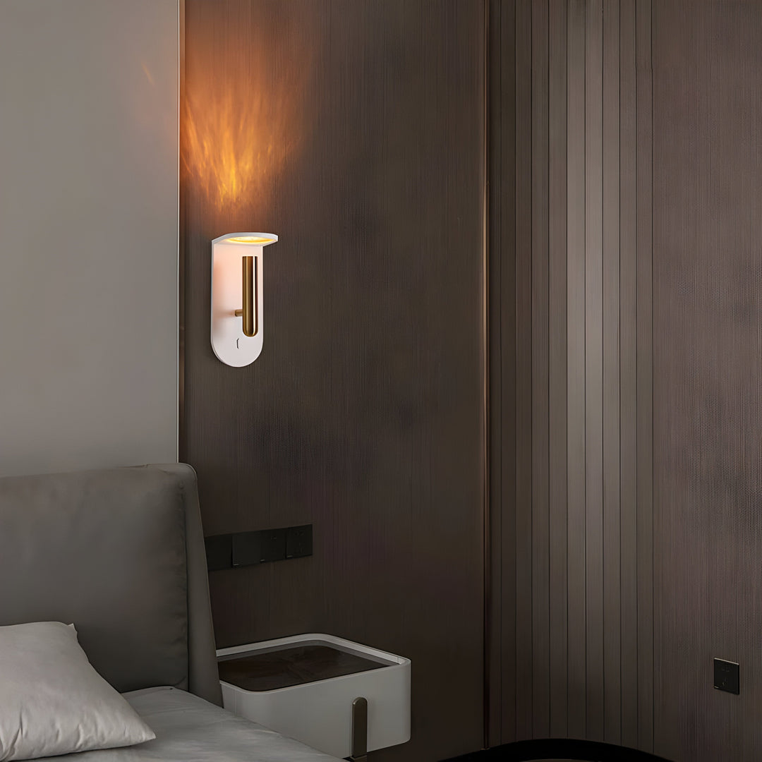 Justerbar nordisk LED-vegglampe med flammeeffekt Luvikno