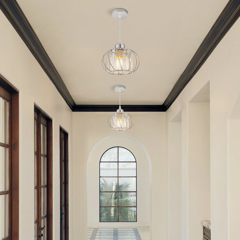 Pendellampe svart glass kule taklampe Luvikno