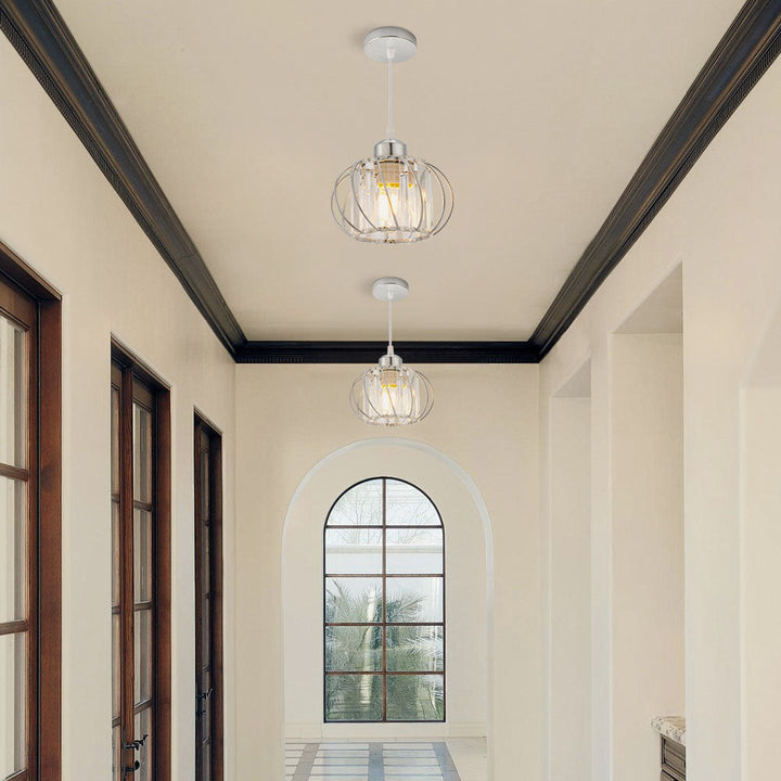 Pendellampe svart glass kule taklampe Luvikno