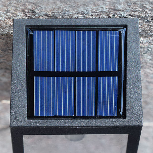 Moderne Firkantet Plast Solenergi LED Utendørs Vanntett Hage Landskap Vegglampe | Luvikno