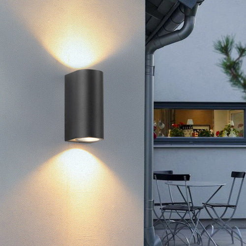Moderne Enkle Utendørs Vannavstøtende Aluminium Glassylinder 2-Lykt Vegglampe | Luvikno
