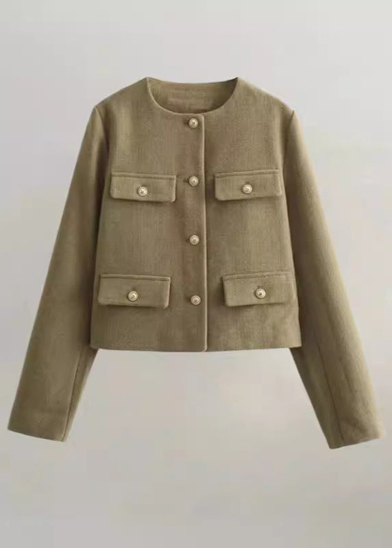 Luvik | Tweed kort jakke – Klassisk eleganse med gullknapper dekorasjoner