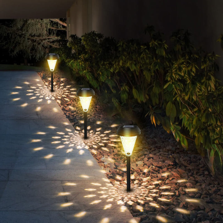 Moderne Solar Glass Cone LED Utendørs Hage Bakkeinnsatts Landskapslys | Luvikno