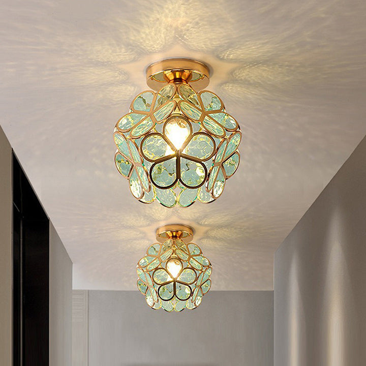 Kunstnerisk Glass Ceiling Lamp med Blomsterdesign - FlowerHall | Luvikno
