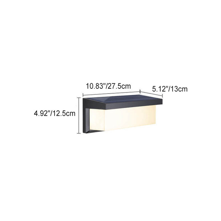 Moderne minimalistiske solrektangel PC LED utendørs vegglampe for utendørs patio | Luvikno