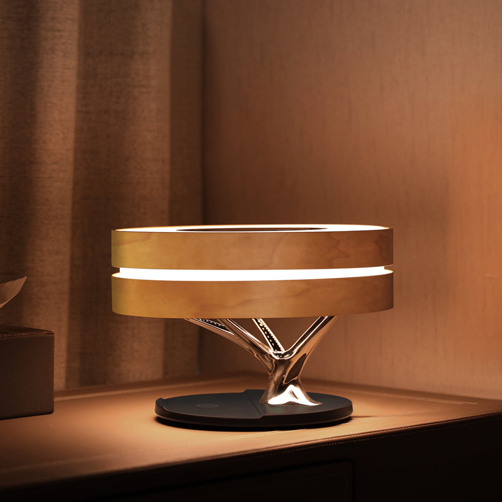 LumeCharge - Minimalistisk LED Bordlampe med Trådløs Lading | Luvikno