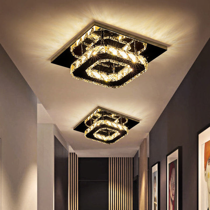 Taklampe Krystall LED Moderne Innfelt Armatur Luvikno
