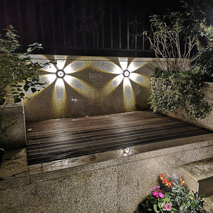 Moderne skandinavisk aluminium rund skjerm LED vegglampe for utendørs patio | Luvikno