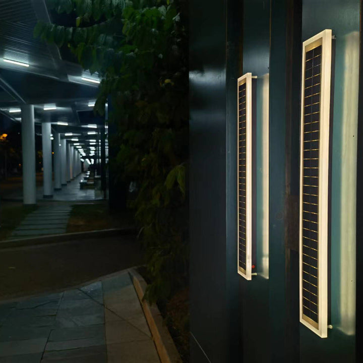 Minimalist Utendørs Solrektangulær Strip Vanntett Patio LED Vegglampe | Luvikno