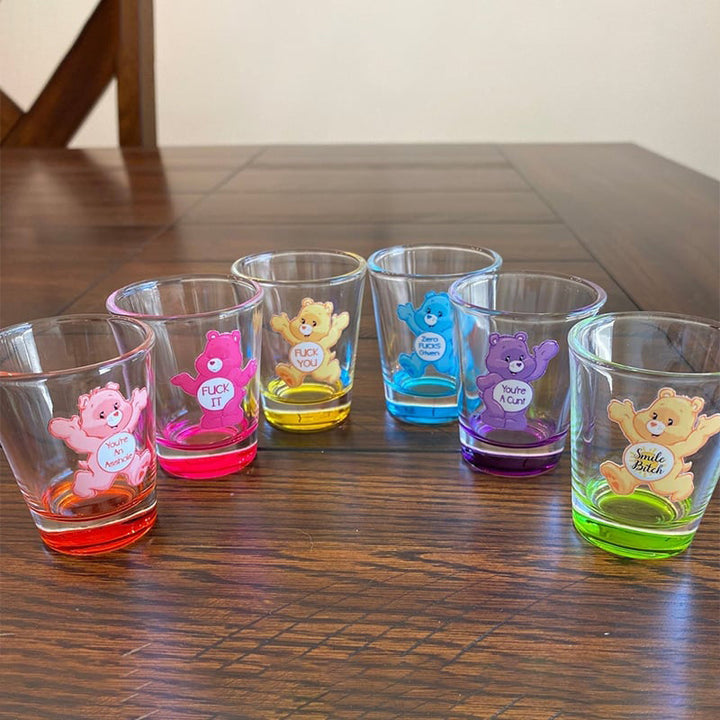 Swear Bears Shot Glasses Set, 6 Pieces | Luvikno
