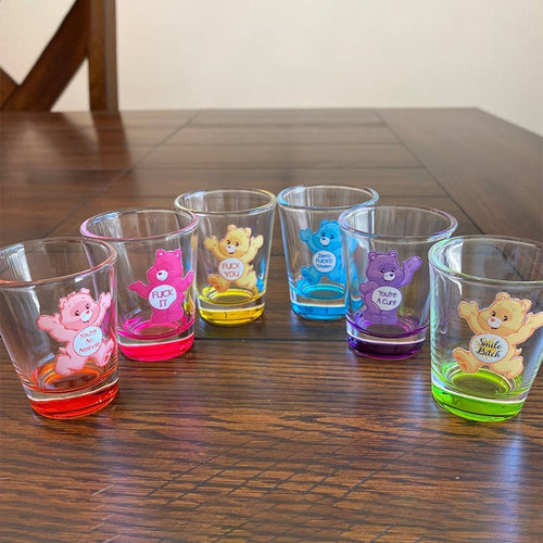 Swear Bears Shot Glasses Set, 6 Pieces | Luvikno