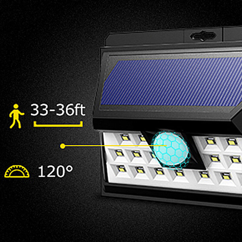 Utendørs solarpanel trapezoid kroppsensor vanntett LED patio vegglampe | Luvikno
