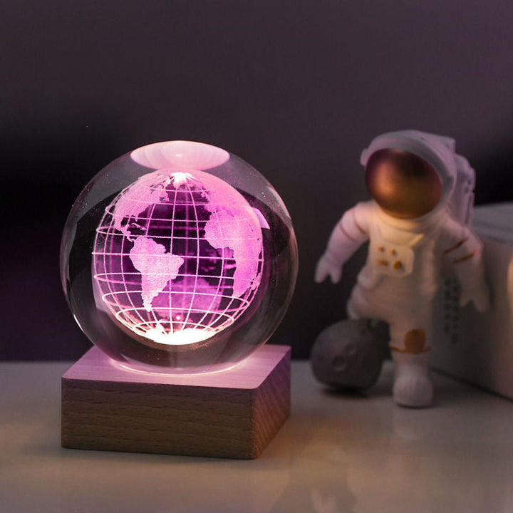 3D Galaxy Crystal Ball Night Light | Luvikno