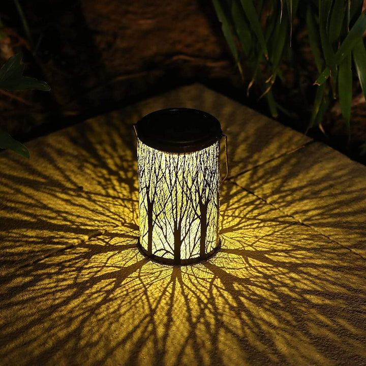 Moderne Art Deco Sol Sylinder Skjelett Lantern Jern LED Utendørs Landskapslys For Hage | Luvikno