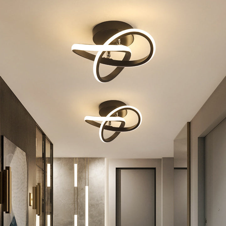Taklampe med LED svart metallramme Luvikno
