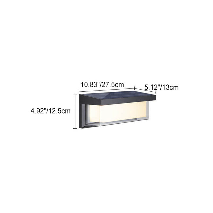 Moderne minimalistiske solrektangel PC LED utendørs vegglampe for utendørs patio | Luvikno