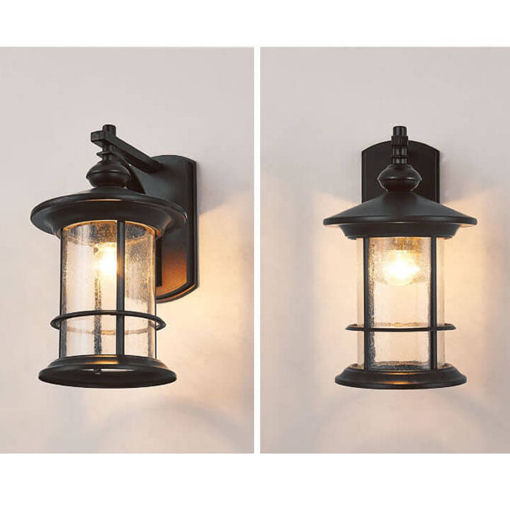 Industrial Vintage Bubble Glass Column 1-Light Utendørs Vanntett Vegglampe | Luvikno