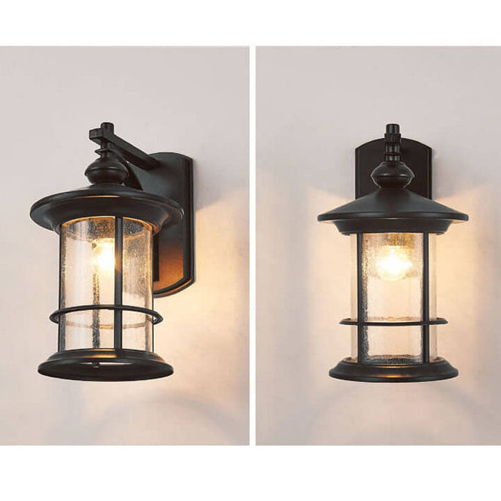 Industrial Vintage Bubble Glass Column 1-Light Utendørs Vanntett Vegglampe | Luvikno