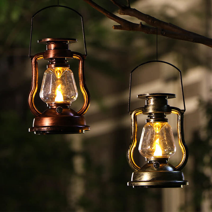 Solar Retro Kerosene Lampe Hest Lampe LED Utendørs Hage Patio Dekorasjon Bærbar Flamme Stearinlys Lys | Luvikno