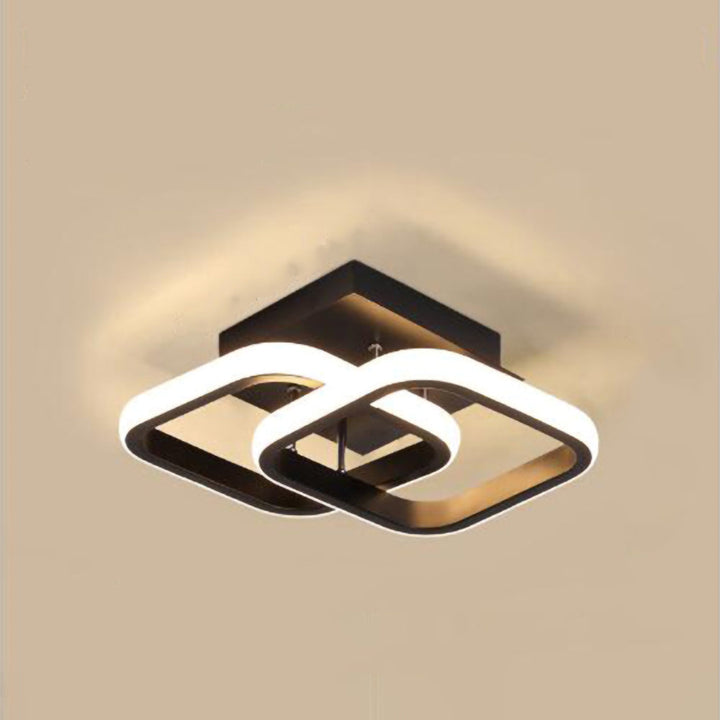 Taklampe med LED svart metallramme Luvikno