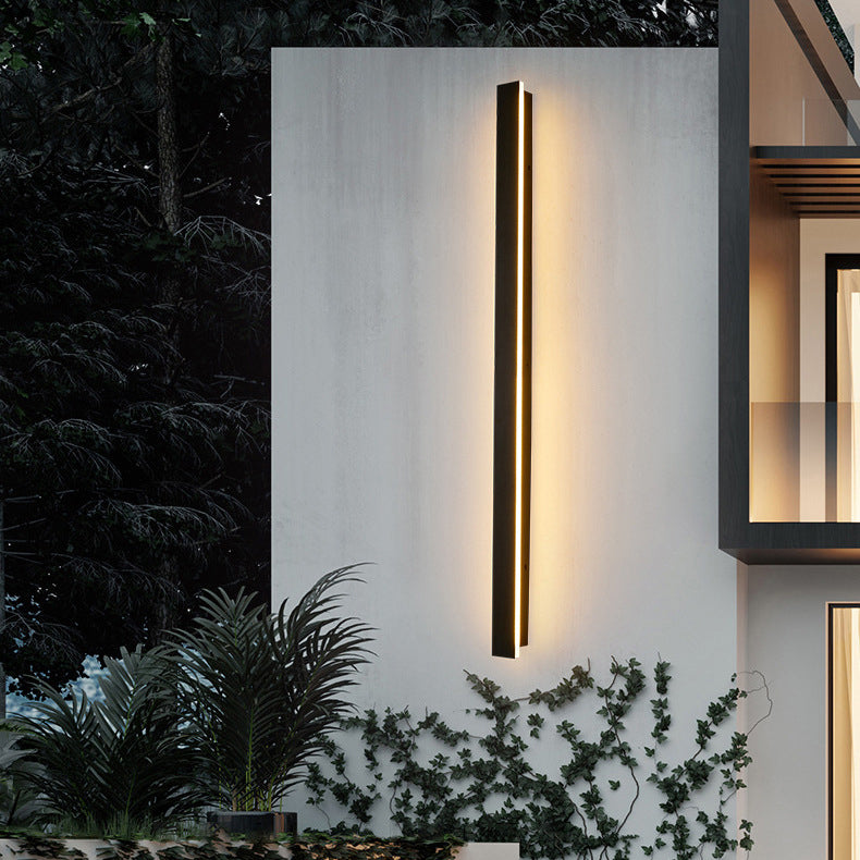 Moderne minimalistisk lang rektangulær aluminium akryl LED vegglampe for hage | Luvikno
