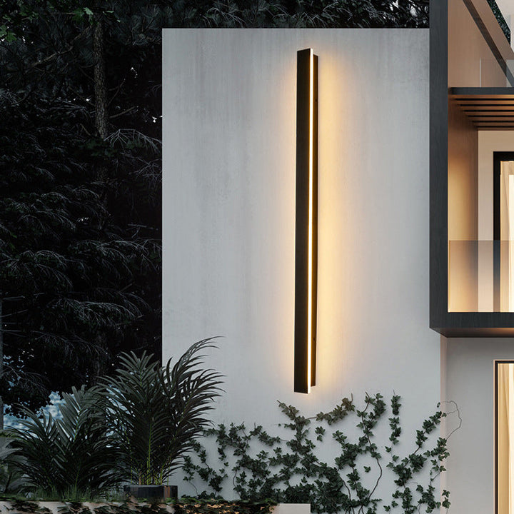 Moderne minimalistisk lang rektangulær aluminium akryl LED vegglampe for hage | Luvikno