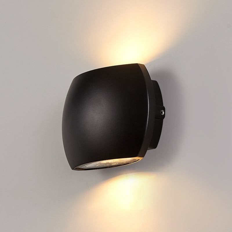 Moderne Industriell Halvsirkel Aluminium LED Utendørs Vegglampe For Hage | Luvikno