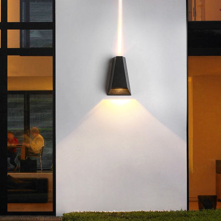 Utendørs moderne søylegeometri LED vanntett vegglampe | Luvikno