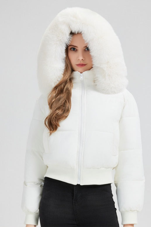 Luvik | Hettegenser med faux fur-mønster