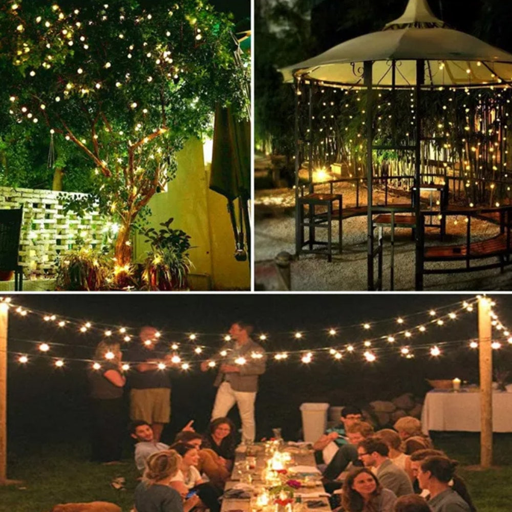 Solcelle lyslenker med ball lys - 5M-20 LED / 7M-50 LED / 12M-100 LED | Luvikno