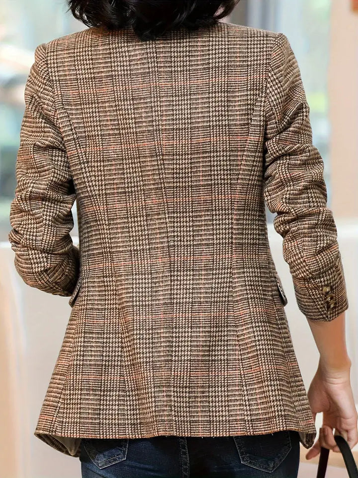 Luvik | Rutete blazer med revers og én knapp